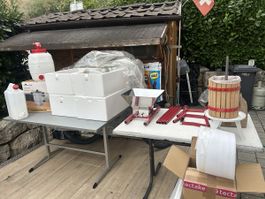 Obstpresse Tectake Set mit Gläsern und Zubehör gebraucht