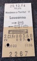 Billette Schweiz Montreux o Territet Lausanne 2. Kl. 2267