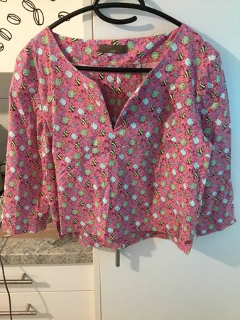 Otea Sommer Bluse, Gr. 42, Top Zustand, Pink mit Fische!
