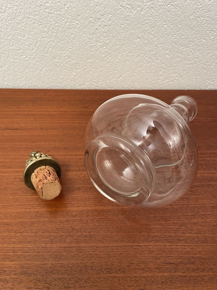 Caraffe: Vintage Glaskaraffe m. Steinlin Messing Stopfen Glas Karaffe – Usato da Zürich venduto da Vintagewiesel 7