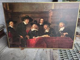 Rembrandt van Rijn – De Staalmeesters Kunstdruck auf Holz