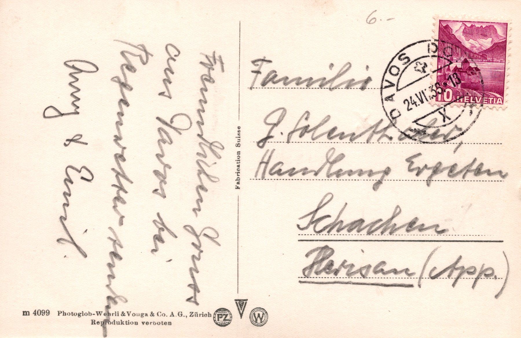 Cartoline postali: 0078 - Postkarte / Ansichtskarte - Davos - Platz – Usato da Reinach BL venduto da Boston-Verkauf 1