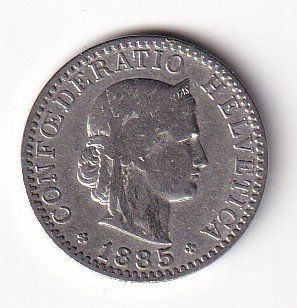 Tutti le monete: Schweiz 20 Rappen 1885 – Usato da Neuchâtel venduto da karlpierrino