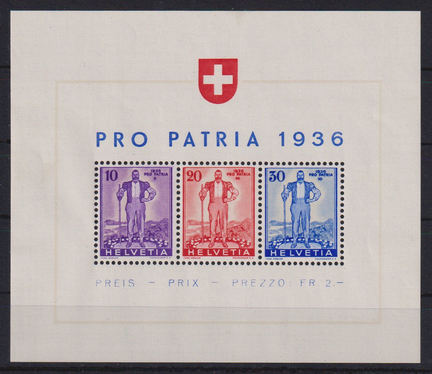 Tutti i francobolli: PRO PATRIA 1936: Block W8 ** - Kat. 140.-- – Nuovo (secondo la descrizione) da Eschlikon TG venduto da PhilCon