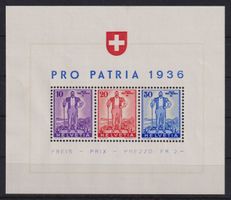 PRO PATRIA 1936: Block W8 ** - Kat. 140.--