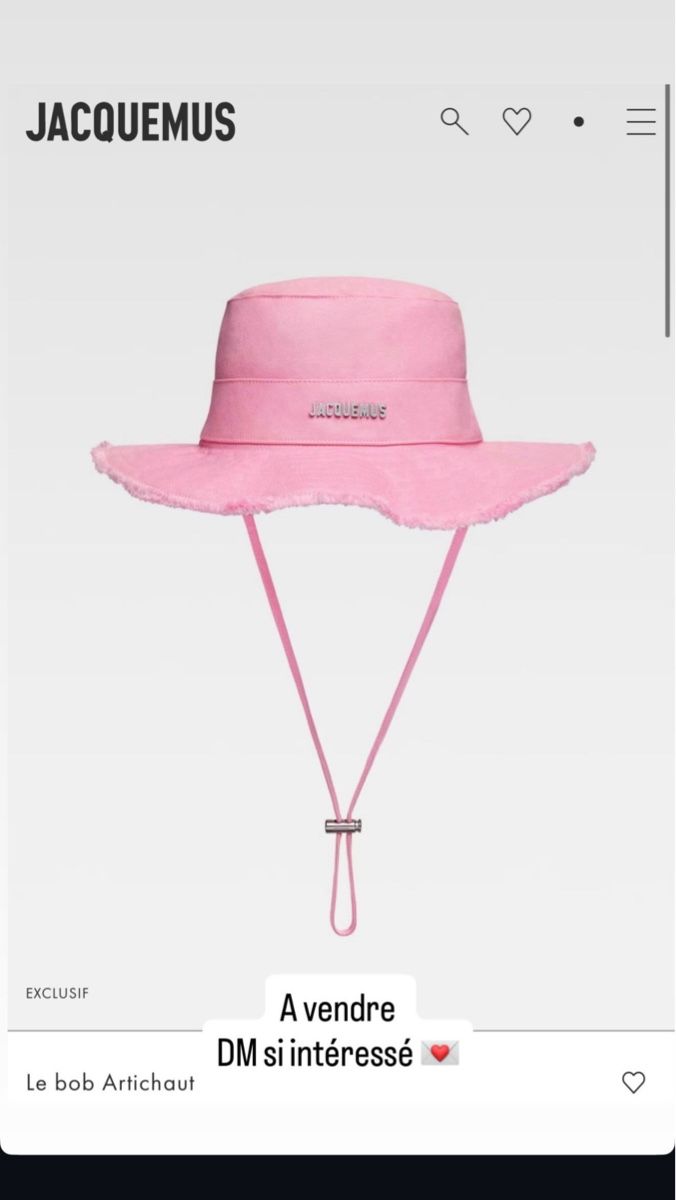 Jacquemus Copricapi, berretti & cappellini: Bob Jacquemus Artichaut Rose Exclusif   – Nuovo (secondo la descrizione) da La Chaux-de-Fonds venduto da dub_kb6p