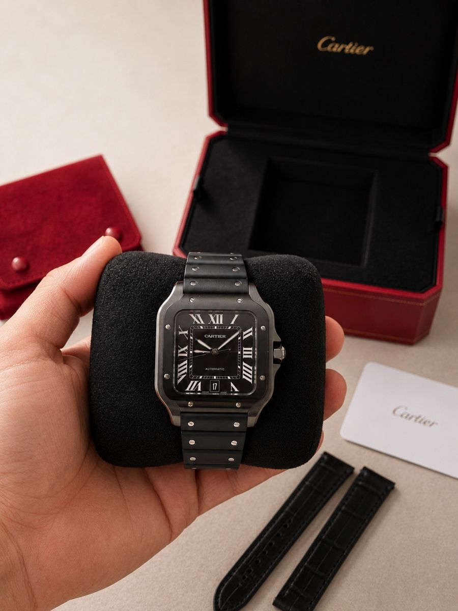 Cartier Orologi: Cartier Santos Uhr Black – Nuovo (secondo la descrizione) da Glattfelden venduto da Candi6