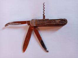 Jagd Sackmesser Hirschhorn Vintage Solingen JR 5 Funktionen