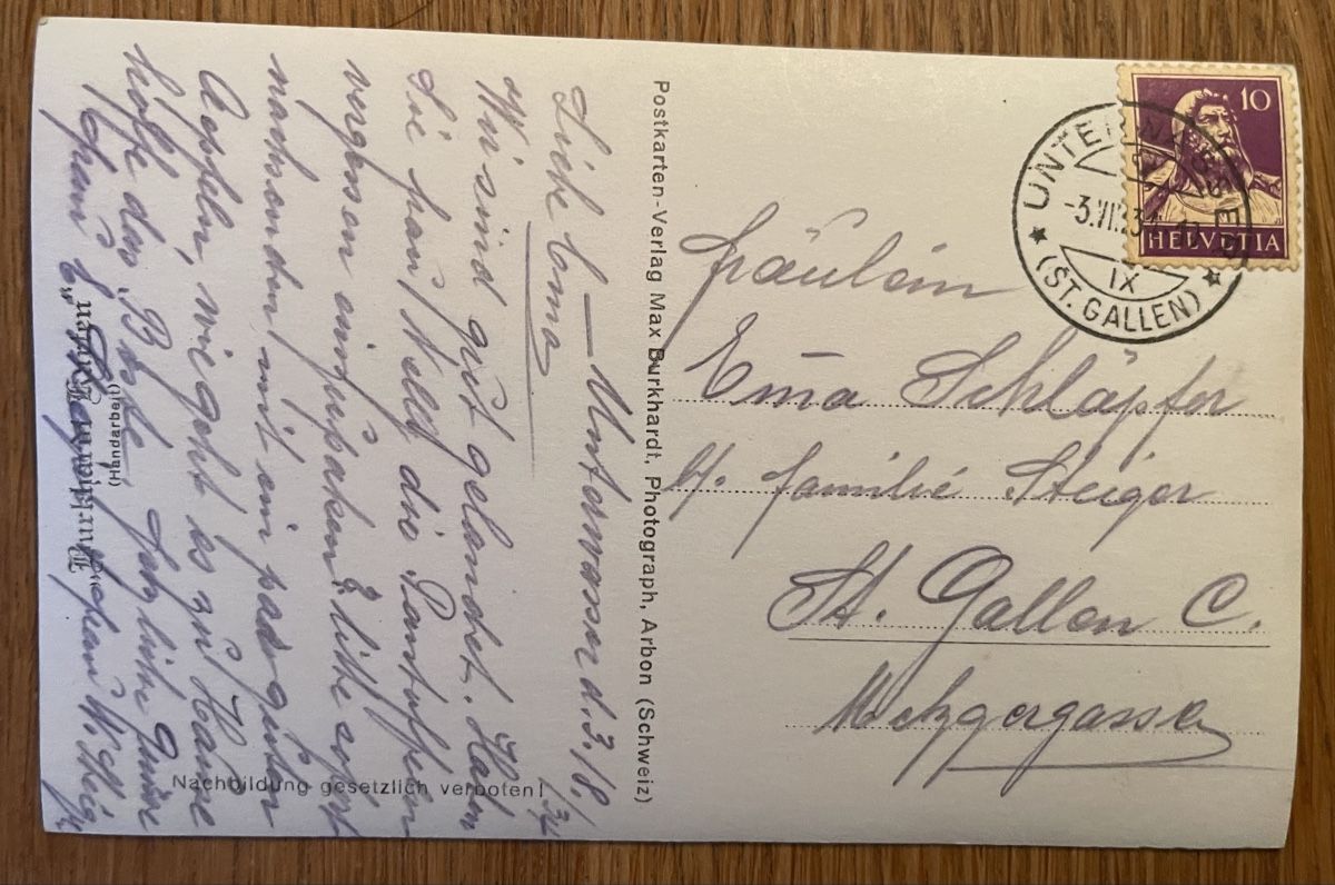 Cartoline postali: Antike Ansichtskarten Unterwasser Säntis – Usato da Waldstatt venduto da Cremschnitte 5