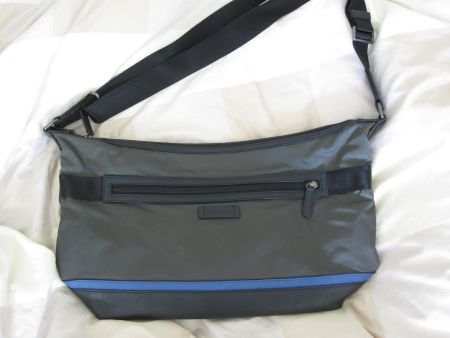 COACH, sac Varick Transit, Nylon / cuir, Messenger