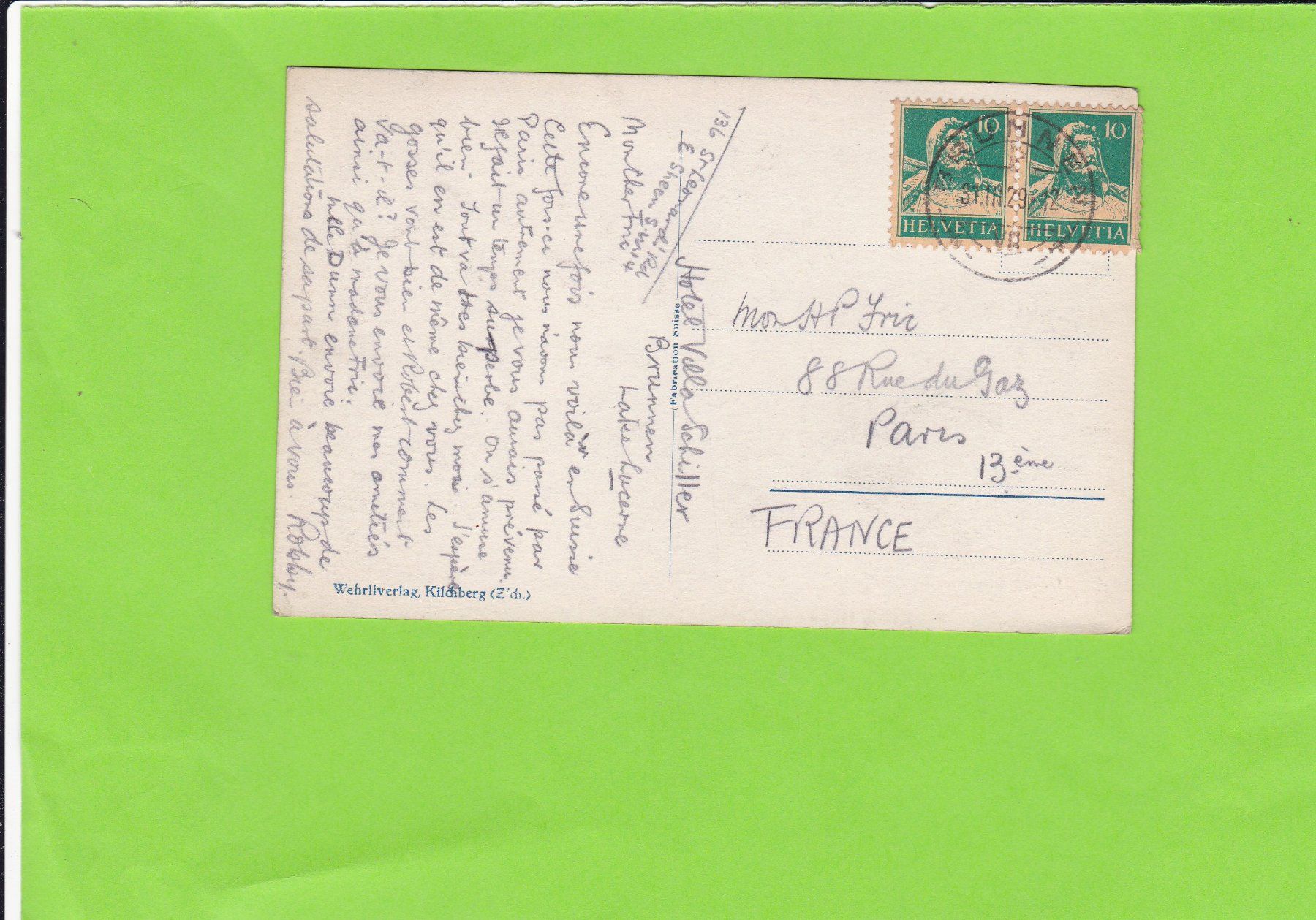 Cartoline postali: Brunnen-1929 gelaufen – Usato da St. Peterzell venduto da neckertal 1