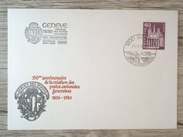 TR54 Enveloppe + Timbre Suisse 1980