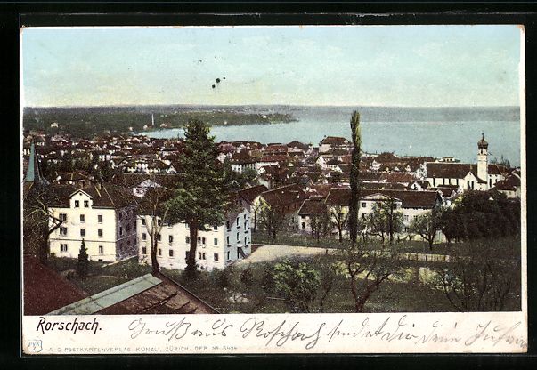 Cartoline postali: AK Rorschach, Teilansicht, 1902 – Usato da Berlin venduto da bartko-reher