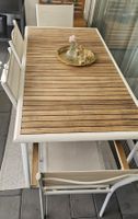 Balkon/Terasse/Gartentisch mit Stühlen Holz Metall weiss gut