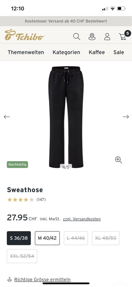 Tchibo Pantaloni: Sweathose Tchibo Gr. L schwarz neu – Nuovo (secondo la descrizione) da Rüti ZH venduto da kar_xx9l 5