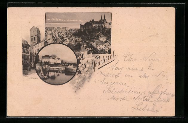 Cartoline postali: Neuchatel, Ortsansicht aus der Vogelscha – Usato da Berlin venduto da bartko-reher