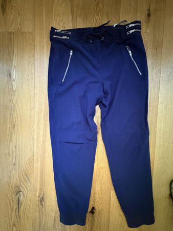 Zara Hose mit Reissverschlüssen, Dunkelblau, Grösse M