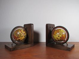 Vintage Globus Buchstützen Erdglobus 1960er Jahre