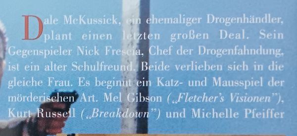 🎞️DVD Tequila Sunrise - Mel Gibson & Michelle Pfeiffer (Gebraucht) in