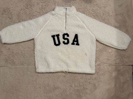 Weisser USA Teddy-Pullover