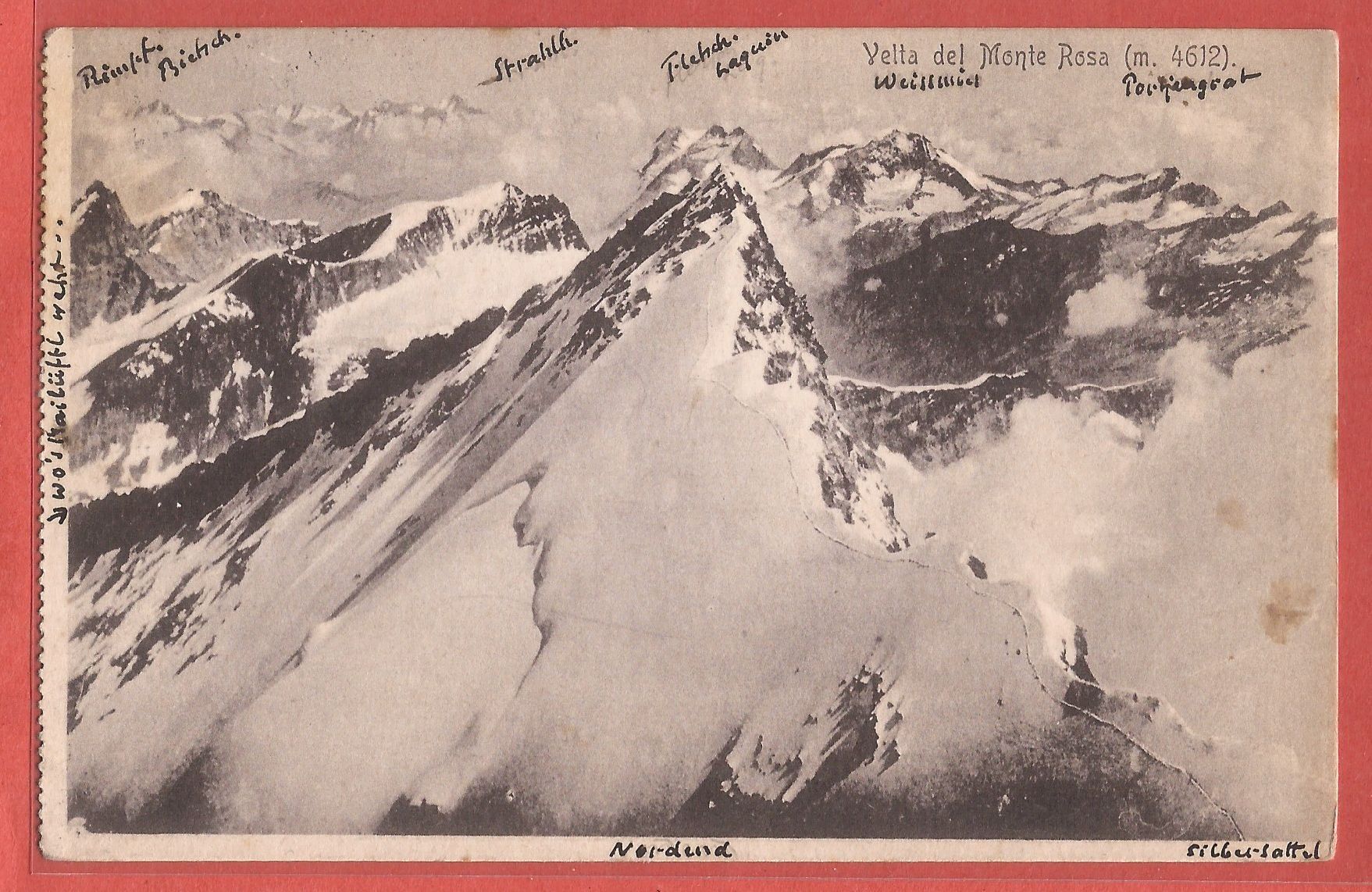 Cartoline postali: Vetta del Monte Rosa - 1921 – Usato da Fislisbach venduto da Porano