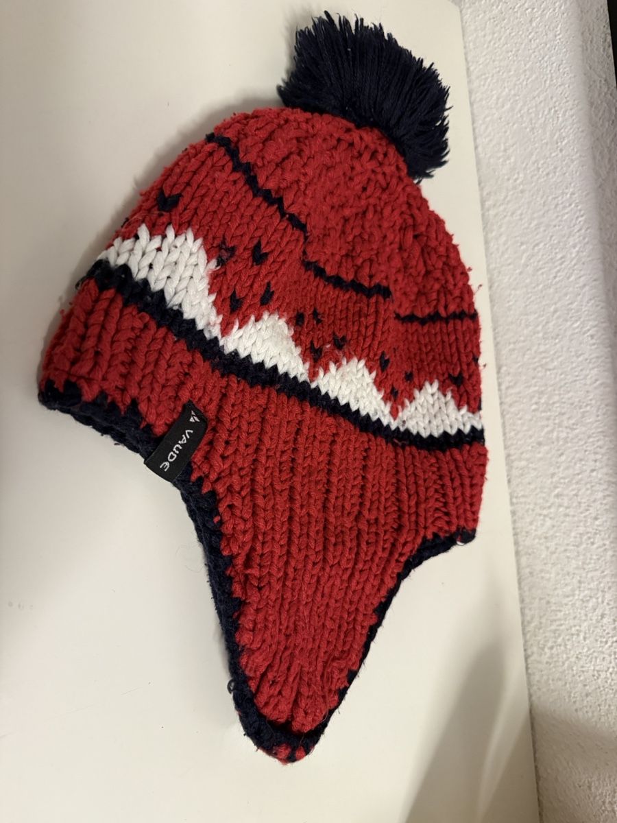 Sonstige Jungenkleidung: Vaude Beanie Hat with Ear Flaps Red Blue White – Gebraucht aus Lenzburg von Reniss_