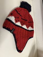 Vaude Beanie Hat with Ear Flaps Red Blue White