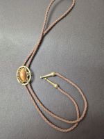 20) Bolo-Tie Westernkrawatte Tigerauge Oval Bronze Neu