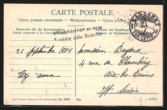 Cartes postales: AK Lausanne, Universit, 1909 – D'occasion à Berlin par bartko-reher 1