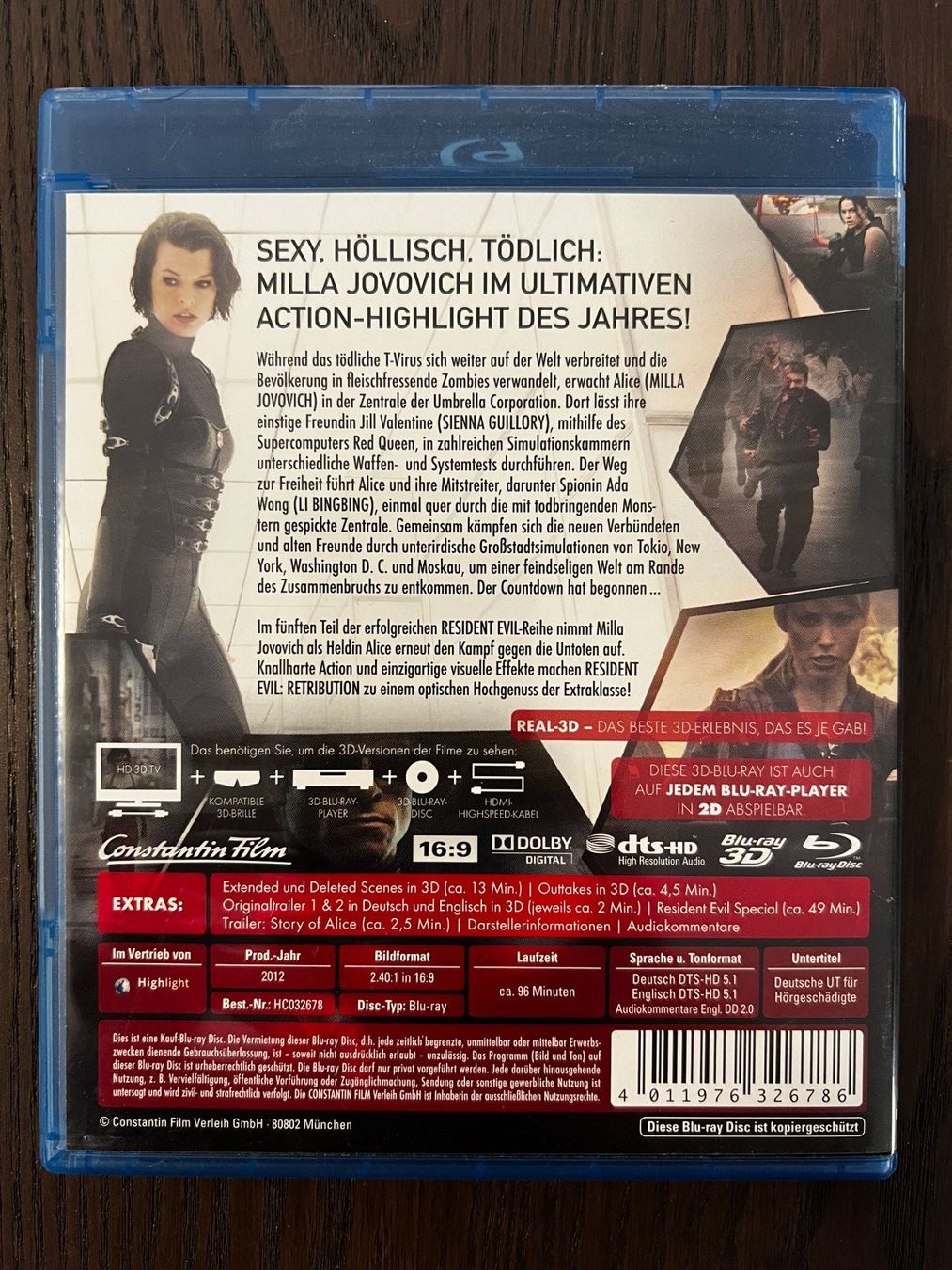 Tutti i DVDs: Resident Evil - Retribution 3D – Usato da Zürich venduto da Blu-ray_ZH 1