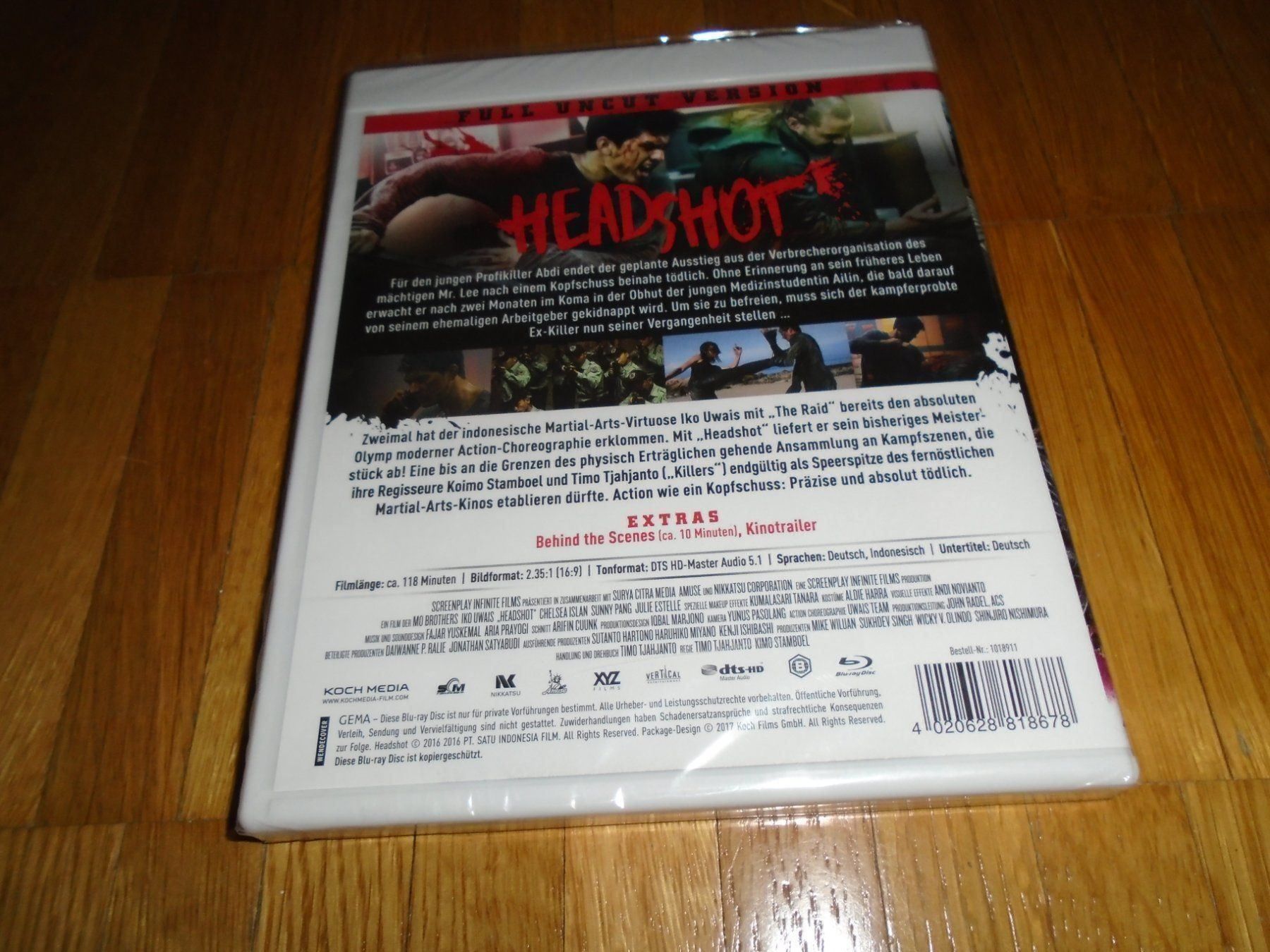 Tutti i DVDs: Headshot - BLU-RAY - UNCUT – Nuovo e nell'imballaggio originale da Basel venduto da havsok 1