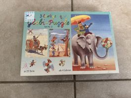 3 lustige Globi Puzzle Set Nr. 2, je 25 Teile, ab 4 Jahren