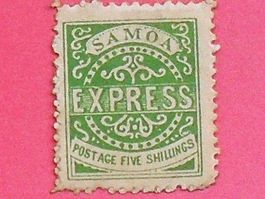 1877 SAMOA - EXPRESS - FIVE SHILLINGS !!!