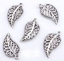 3 Stück Blatt Flügel  19x10mm filigran