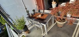Gartentisch mit 4 Stühlen, guter Zustand Aluminium, IKEA.