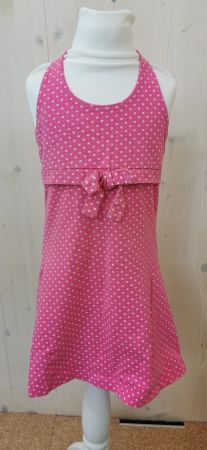 rosa Nekholder Sommerkleid mit Pünktchen, Grösse 104