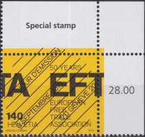 2010, Nr.1366 "EFTA" mit ET-Voll-Stempel +ECKTABS.