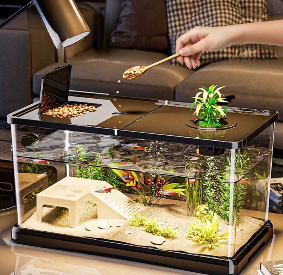 Acquari: Modernes Aquarium mit LED Beleuchtung – Nuovo e nell'imballaggio originale da Emmenbrücke venduto da ShopDirect