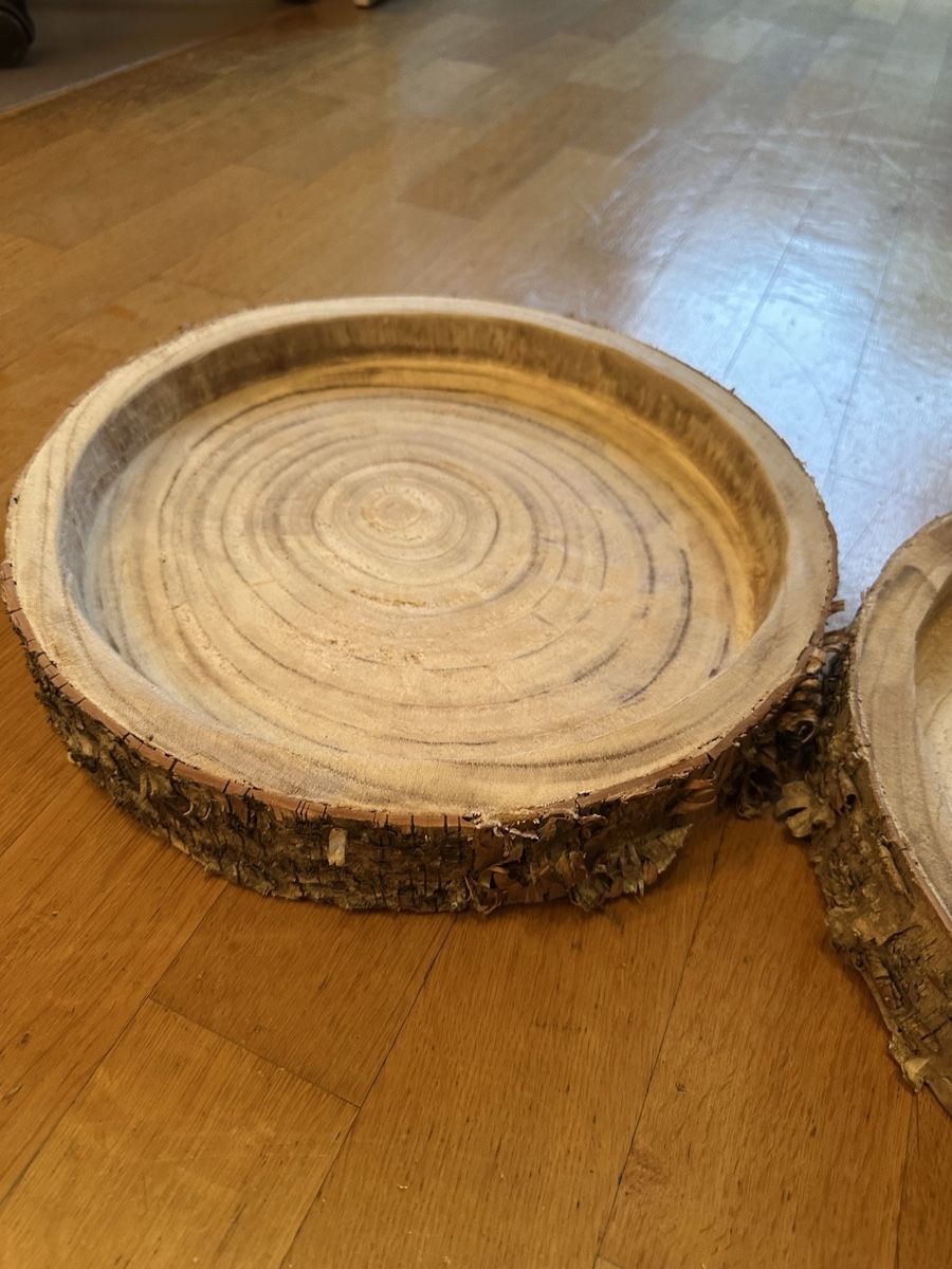 Tutte le decorazioni: Deko Holz Teller 34cm 2 Stück  – Nuovo (secondo la descrizione) da Bern venduto da womiman 2