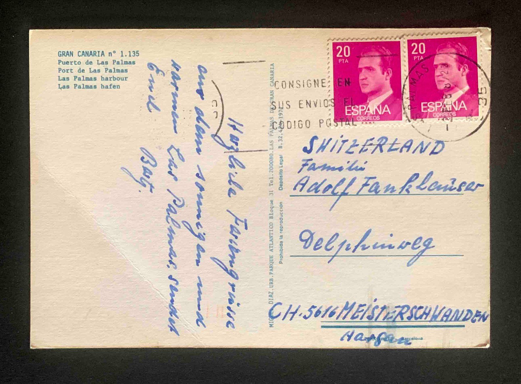 Cartoline postali: AK Gran Canaria Puerto  de Las Palmas Schiff – Usato da Goldau venduto da Balkonia09 1