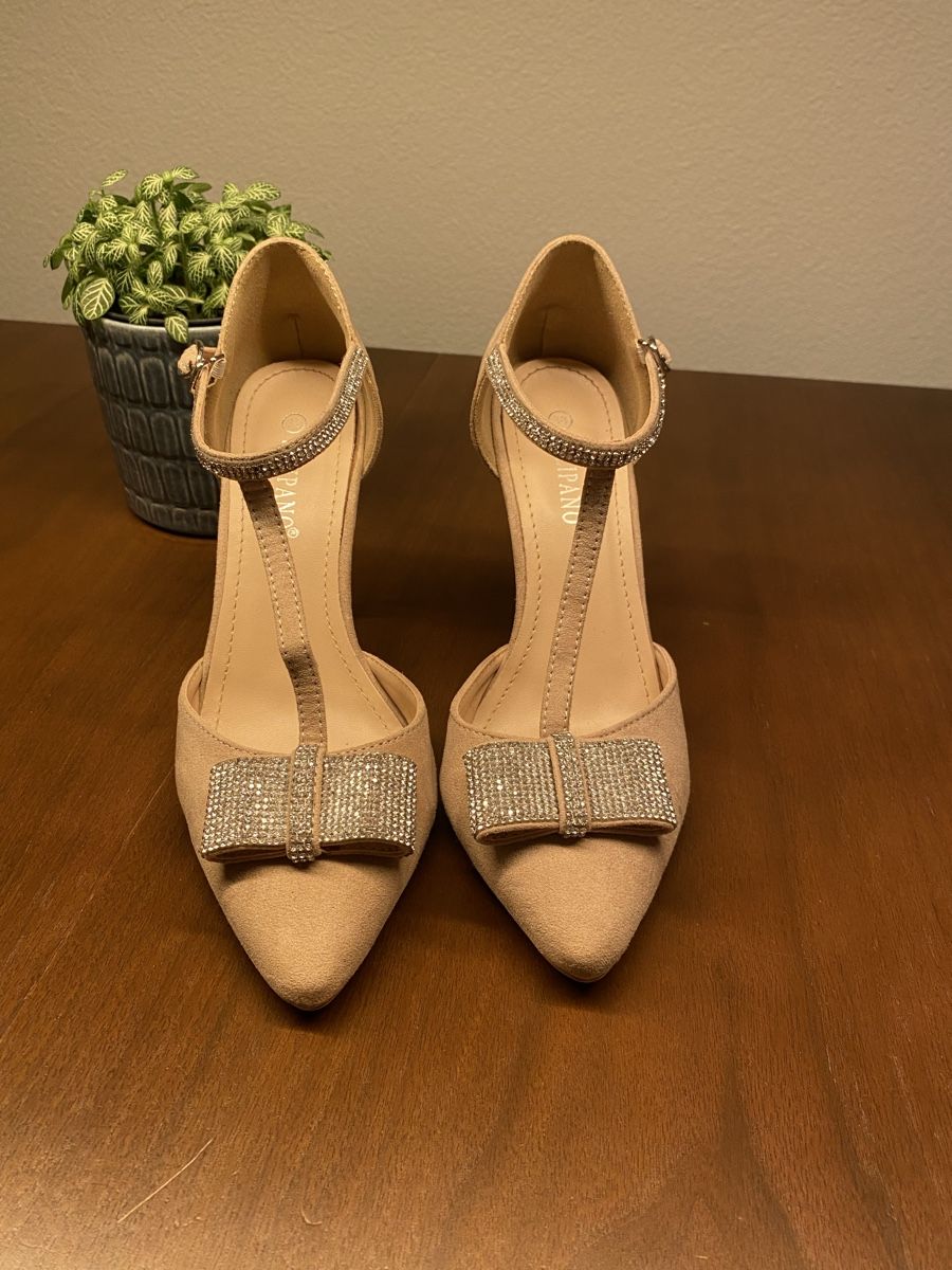 Scarpe da donna: Glitzer High Heels, Tulipano, beige, Gr. 38 – Usato da Zumikon venduto da leskel