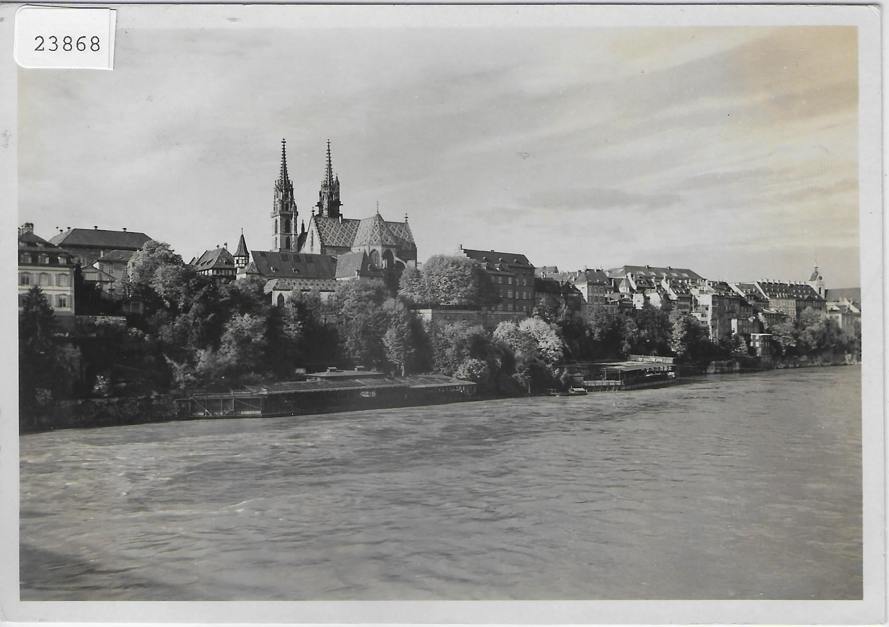 Ansichtskarten: Basel - Rheinpartie mit Münster – Antik aus Ettingen von Kartenplanet