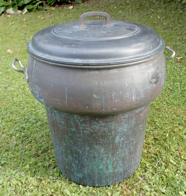 CopperGarden Kupfertopf 18 Liter Mit Messinggriffen - Gehämmerter Kochtopf Für Alle Herdarten