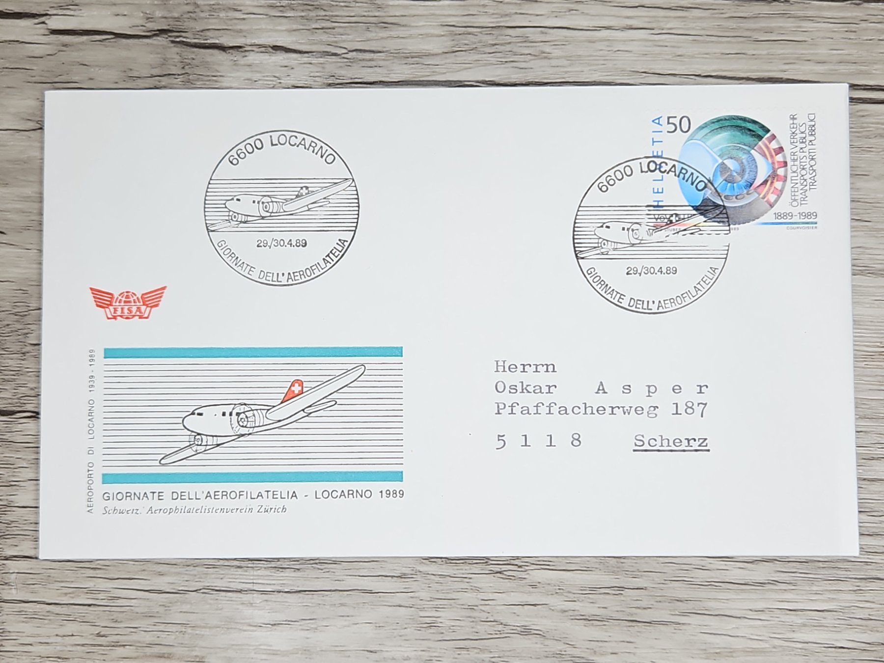 Tutti i francobolli: CL03 Enveloppe + Timbre Suisse 1989 – Usato da Cousset venduto da Patrick_Collections