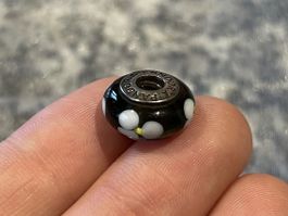 Pandora Murano Glas Charm mit schönem Blumen Muster 🩶🌸 ALE