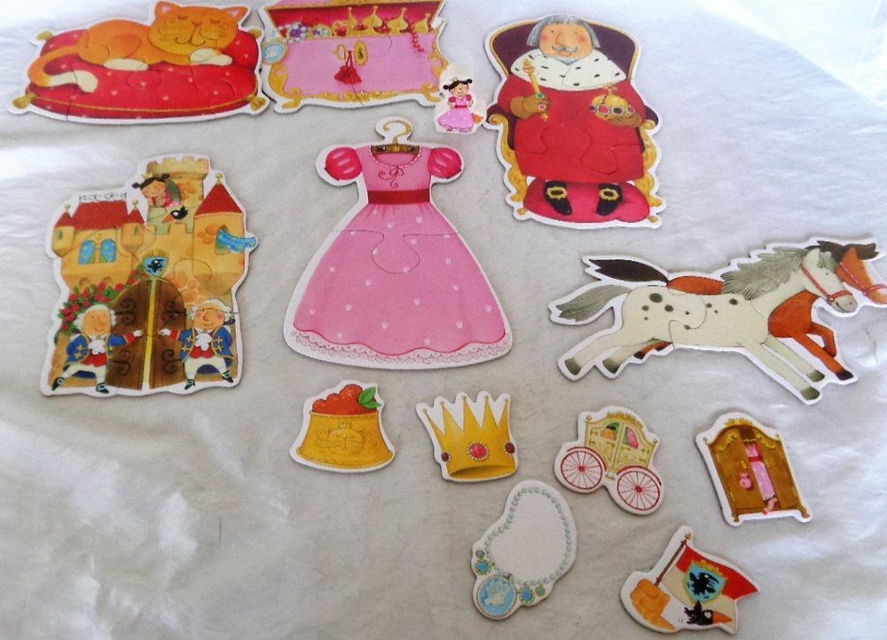  HABA - 6 erste Puzzle + Holzfigur Prinzessin / Komplett (Gebraucht) in 