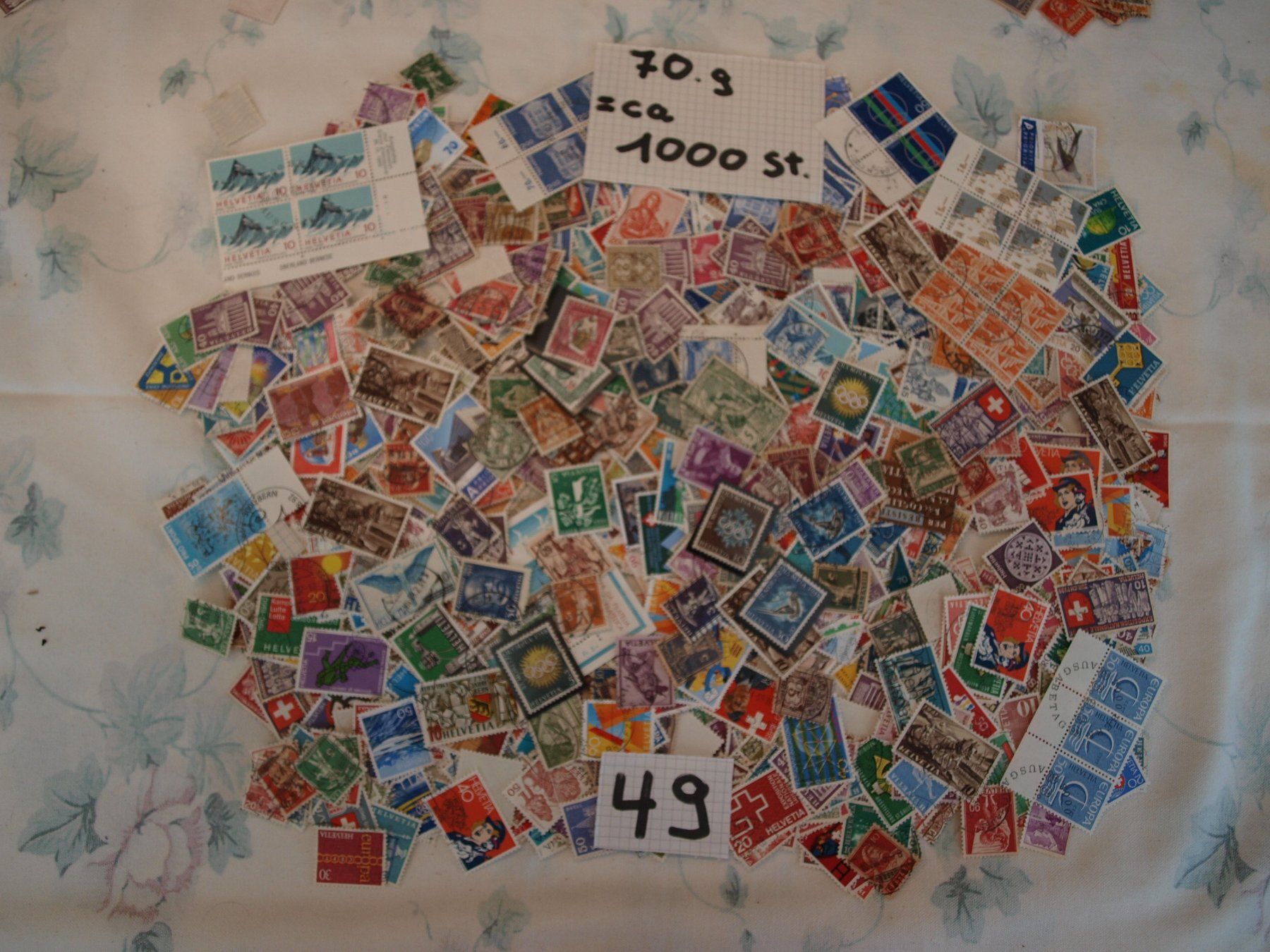 Alle Briefmarken: 1000 Schweizer Briefmarken über 70g Gebraucht siehe Bilder – Gebraucht aus Aarau von Marcele0