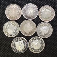 Kantonswappen Medaillen 8Stück Silber 999/1000 einige Patina