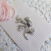 1 Applikation Distel chardon Metall applique Look Silver