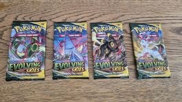 Pokemon TCG Evolving Skies Booster Packs 4Stk Artwork OVP